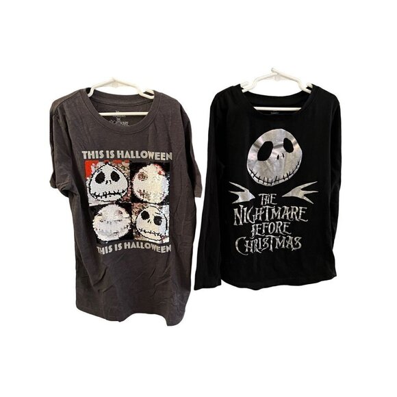 The nightmare before Christmas set of 2 kids shirts size L - Picture 1 of 4